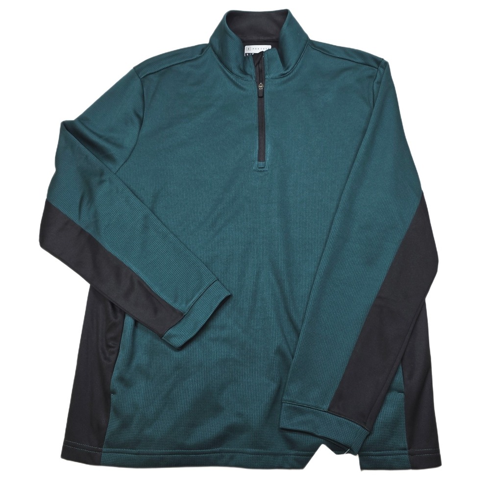 PGATOUR Thermal Golf 1/4 Zip Pullover Mens Large Green Soft Warm Long Sleeve NEW